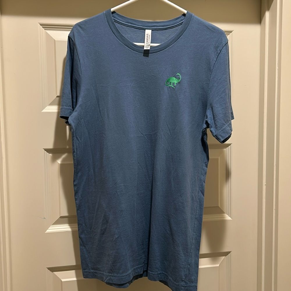 Women’s Blue Tee With Embroidered Dino